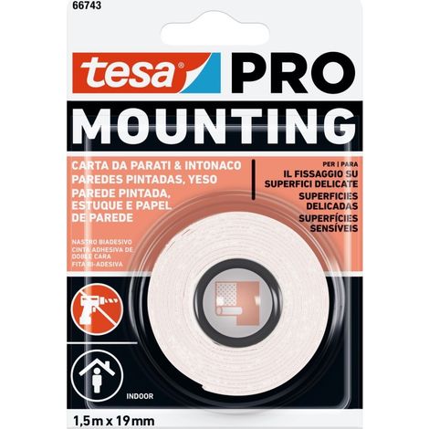 CINTA DOBLE CARA MOUNTING PRO PARED PINTADA 1.5m x 19mm 66743 TESA (1/5)