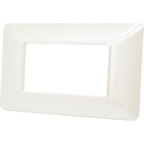 Placchetta per interruttore a 4 posti bianco perla cassetta 504 compatibile con btcino matix supporto cover (1/2)