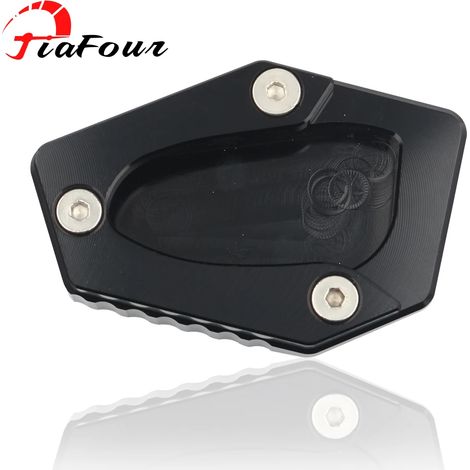 (Noir) Compatible avec Speed Twin 900, Street Twin 900 et Street Cup 900 : plaque de support de béquille latérale, extension de béquille, support maxpower (1/4)