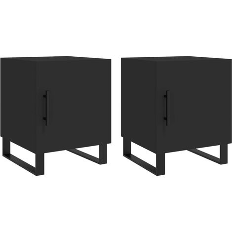 Maison Exclusive - Nachttische 2 Stk. Schwarz 40x40x50 cm Holzwer