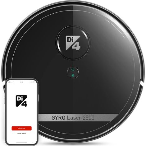 Robot Aspirateur 4en1, Aspire, Balaie, Frotte et Serpillière, 2500PA, 7 Programmes de Nettoyage, Auto Rechargeable, 90min d'Autonomie Noir (1/5)