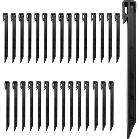piquets d'ancrage de Jardin en très résistants pour Maintenir Le Fond du Filet Lot de 30 Plastique Noir (1/5)