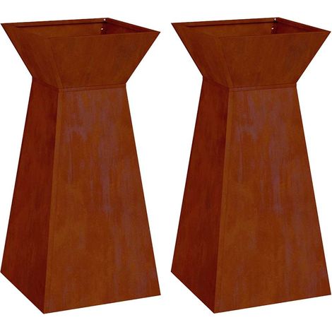 Maison Exclusive - Vaso a Pilastro 2 pcs Argento 35 x 35 x 73 cm