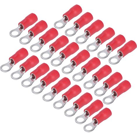 150 cosses à sertir pré-isolées en cuivre et PVC, connecteurs de fils à anneau pour machines, calibre AWG 14-12 (1/5)