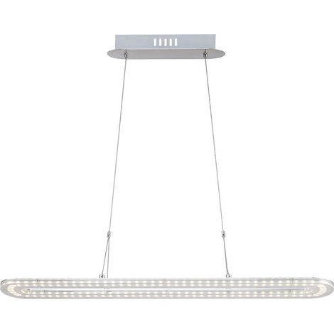 Lampada da tavolo a sospensione Lampada a sospensione Plafoniera a LED cromata, 18W 1260lm 3000K, HxLxP 120x80x15 cm