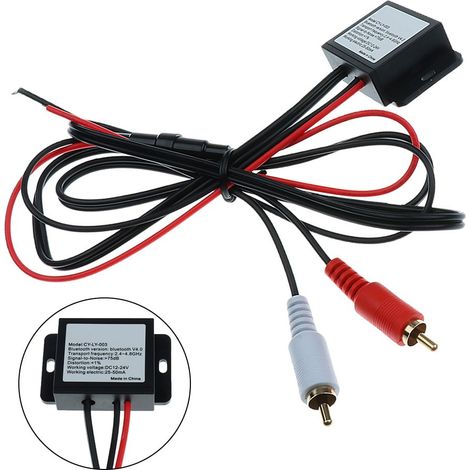 Kit adaptateur auxiliaire Bluetooth V4.0 DC12-24V pour voiture, module récepteur audio Bluetooth, 2 entrées RCA