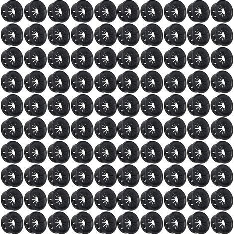 200 pièces d'œillets de câble, Fixation Stable, résistant au feu, Pa66, Type de boucle isolée, couvercle de trou de fil de cordon, diamètre intérieur noir 20.6mm/0,81 pouces (1/5)