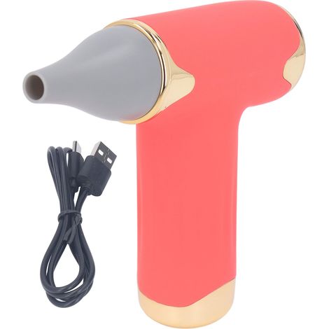 Sèche-cheveux sans fil 60W, 4 vitesses, batterie 1100mAh, souffleur portable rouge (1/5)