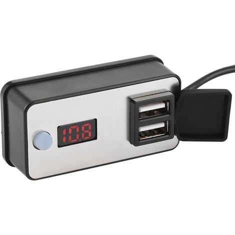 Chargeur Moto USB Double 12V avec Écran Digital, Alimentation Universelle Étanche pour Téléphone, Tablette et GPS (1/5)