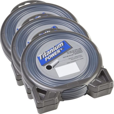 3 blisters fil débroussailleuse Rond 2,5 mm x 15 m Titanium Power (1/5)
