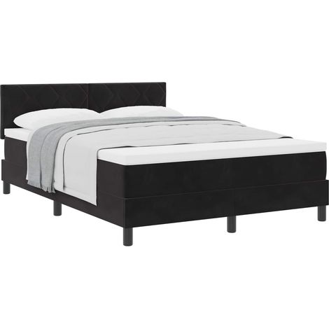 Maison Exclusive - Boxspringbett mit Kopfteil Schwarz 140 x 190 c