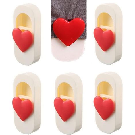 Pinces à couette rouges, en forme de cœur, antidérapantes, modèle 1 (1/5)