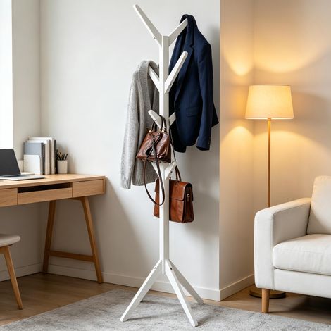 Porte-manteau en bois moderne pour salon – porte-manteau design scandinave, support mural élégant et fonctionnel (porte-manteau uniquement)