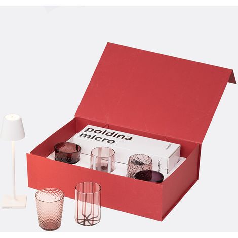 Set 6 Tumbler Bicolore Collezione Melting Pot in Vetro Decorato - Ametista e Grigio - Zafferano (1/5)