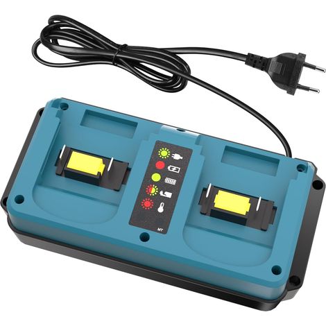 Chargeur de Remplacement pour Makita18V, Chargeur Rapide Double Compatible avec Makita Batterie 14.4V - 18V BL1860B BL1850 BL1860 BL1830 BL1850B BL1430 BL1840B BL1840 BL1815 BL1415 BL1440 (1/5)