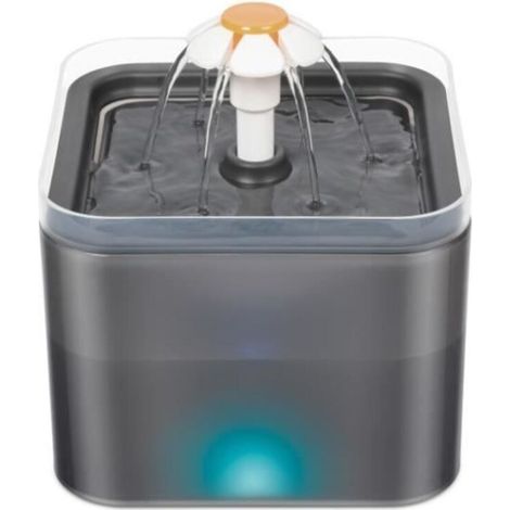 Fontaine à eau - HUOLE - 2L - Coquille grise - Lumière LED - Pour chat et chien