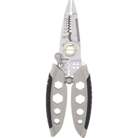16 in 1 Electrician Pliers 7 Inch Cable Stripper Tool for Wire Crimping Stripping Winding Cutting Pulling Gray (1/5)