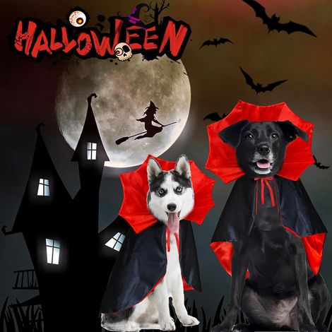 Halloween-Kostüm für Hund und Katze, Halloween-Vampir-Kostüm, Halloween-Kostüm, Hunde-Cape, Halloween-Kostüm für Tiere der Gesellschaft (1/4)