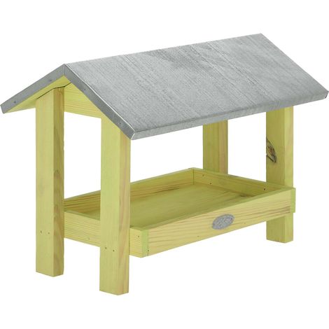 Esschert Design – Mangeoire à oiseaux en bois de pin avec toit en zinc – Dimensions L 38 x P 26,2 x H 28,5 cm – Usage extérieur pour jardin (1/5)