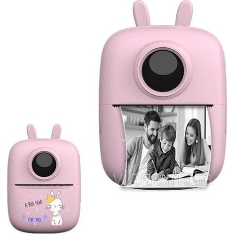 MINI IMPRIMANTE PORTABLE IMPRESSION DEPUIS UN SMARTPHONE PHOTO VIDÉO TEXTE ROSE BLUETOOTH (1/5)
