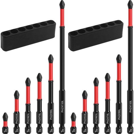 12-teiliges magnetisches Schraubendreher-Bit-Set, rutschfeste Kreuzschlitz-Schraubendreherbits, multifunktionale magnetische Schraubendreherbits für Heimwerkerarbeiten und Autoteile