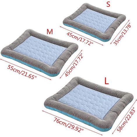 Tapis rafraîchissant pour chiens, coussin rafraîchissant pour animaux de compagnie, sans besoin de congélation ni de réfrigération - M - Bleu (1/4)