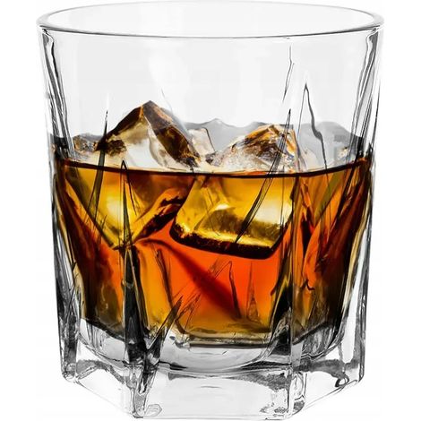 Verre à whisky, élégant, transparent, gaufré, 330 ml, 1 pièce. Henry (1/3)