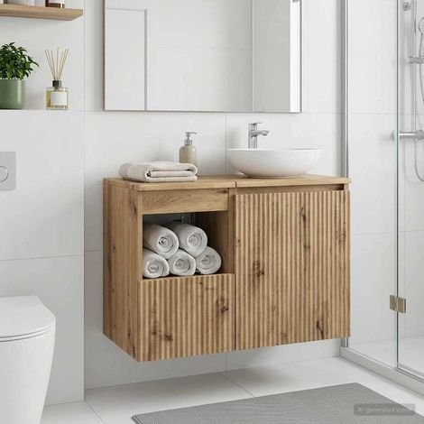 Mueble de Cuarto de Baño Roble Artesanal 30 x 44,5 x 50 cm