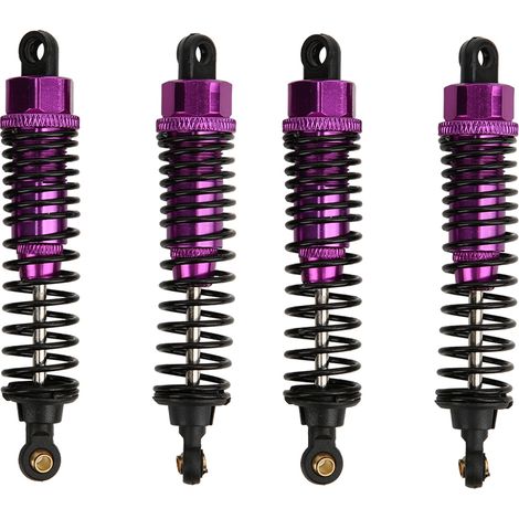 Lot de 4 amortisseurs en alliage d'aluminium pour voiture RC HSP 1/10, accessoire de suspension, couleur violette, pièces de rechange compatibles (1/5)