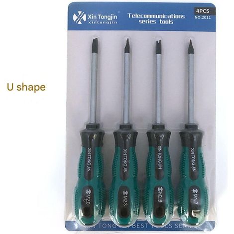 Professioneller Präzisionsschraubendreher Typ M, Sonderformen U, Y, Dreieck – Handreparaturwerkzeug für Elektronik und Hardware – Grün – 1 Set