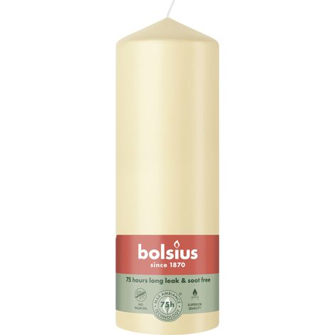 Bolsius Stumpenkerze beige 20 cm Ø 6,8 cm Stumpenkerze