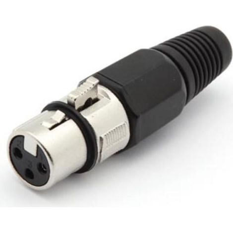 FICHE XLR FEMELLE NICKELEE 3 BROCHES - NOIR CA100B RI963