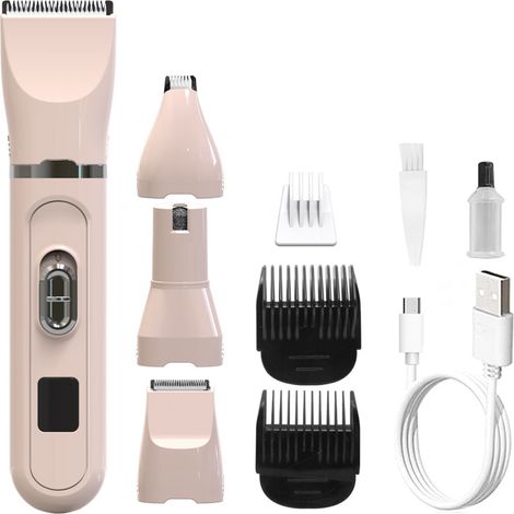 Tondeuse professionnelle 4 en 1 pour le toilettage des animaux de compagnie, avec écran LCD.-AquaForge (1/5)
