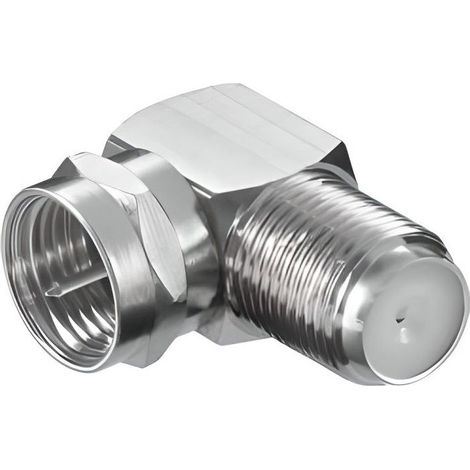 goobay Adaptateur Coudé : Fiche F Prise F 90°, adaptateur fiche en zinc (11390)