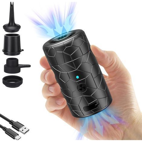 2000mAh Electric Air Mattress Inflator, 2-in-1 Portable Vacuum Pump, Small Pump with 4 Air Nozzles, for Camping, Swimming Pool (1/5)
