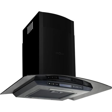 Hotte murale acier inoxydable 756 m³/h 60 cm noir
