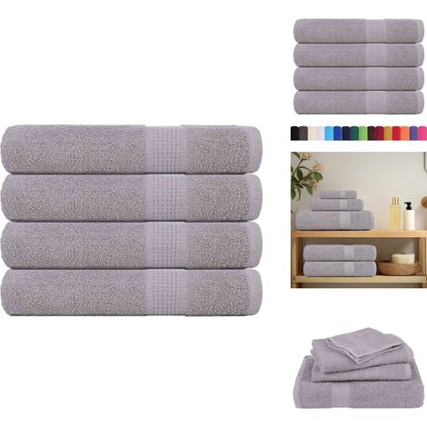 Serviettes 4 pcs gris 100x200 cm 360 g/m² 100% coton - Serviette - Serviettes - Serviette De Plage - Serviette De Bain (1/5)