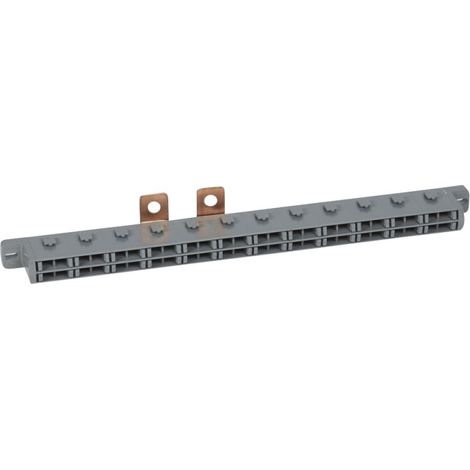 Répartiteur de rangée 1P+N avec 24 cordons connecteurs 6mm² L120mm bleu et noir LEXICLIC LEGRAND 037317 (1/2)