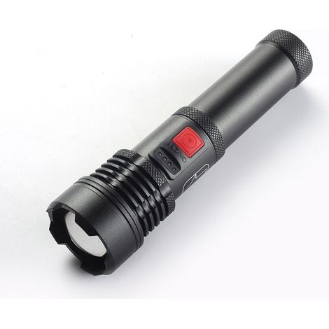 AIDUCHO Lampe Torche Tactique Rechargeable Usb Xhp50 Led Haute Luminosité 5 Modes D'éclairage, Lampe Torche Étanche Pour Le Camping, La Randonnée, La Pêche, Les Voyages. (1/5)