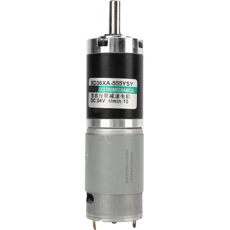 Gleichstrom-Getriebemotor, Kupfer, hohes Drehmoment, geräuscharm, Mini-Elektromotor, 24 V, 15 W, Schwarz/Silber, 10 U/min (1/5)