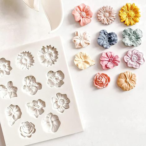 Moule à gâteau 3D en silicone en forme de fleur – bac à glaçons en forme de rose, moule réutilisable – 11 alvéoles. (1/5)