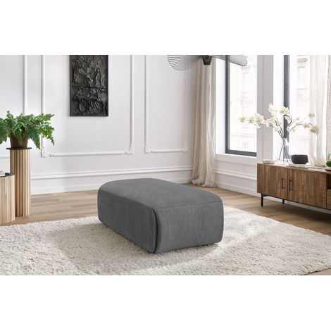 BOBOCHIC - Pouf petit JEANNE tissu velours Gris foncé (1/5)