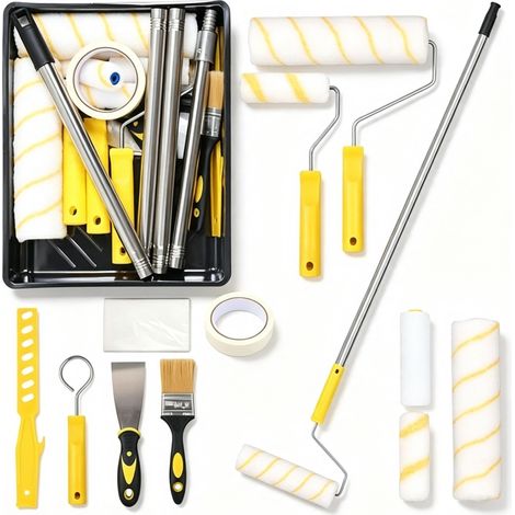 Kit de peinture pour murs, rouleaux à peinture 9 pouces avec rallonge, outils de retouche murale (1/3)