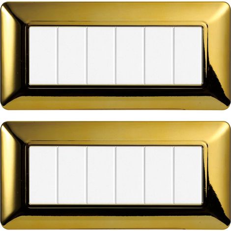 gloca Set Placche Plastica Compatibili Matix (2 Pezzi Oro Lucido, 6 Posti) (1/4)