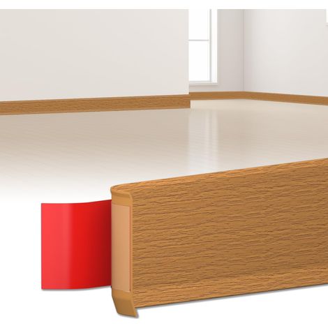 Plinthe Souple Autoadhésive Jaune Chêne Plinthe Adhesive 80x20mm6m (1/5)