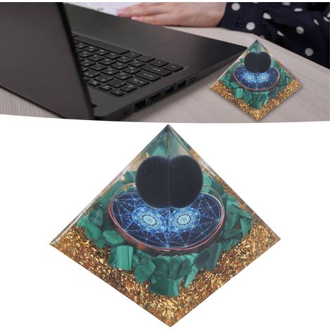 Chakra-Pyramide aus Kristallsplittern, Pyramide für heilende Energie, handgefertigter Wohnaccessoire (1/5)