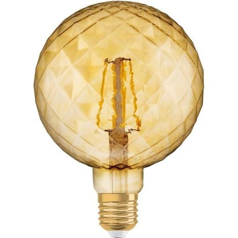 Vintage E27 LED-Glühbirne von 1906, goldfarbene Tannenzapfenform, 4 W, 2500 K, bernsteinfarbener Glaskolben