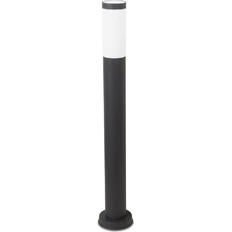 Forlight Koral - Pollerleuchte für E27-Leuchtmittel mit 23W. Durchmesser 12.8cm. Gehäuse aus Stahl. Außenbereich IP55. Farbe Schwarz