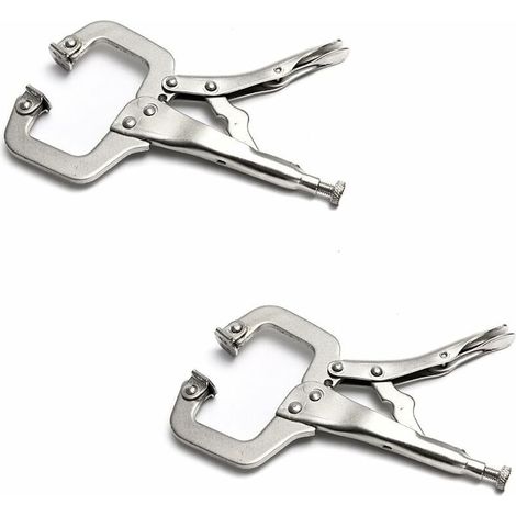 Lot de 2 colliers de serrage de 22,9 cm avec patins pivotants en acier pince étau de soudage (1/3)