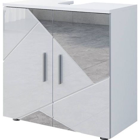 Meuble sous vasque simple Irma, Blanc, 60 x 59 cm, Vicco